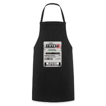 Compteur triphasé anniversaire 1978 cadeau - Tablier de cuisine - noir - Devant - AI Model Male 185 dark (185cm)