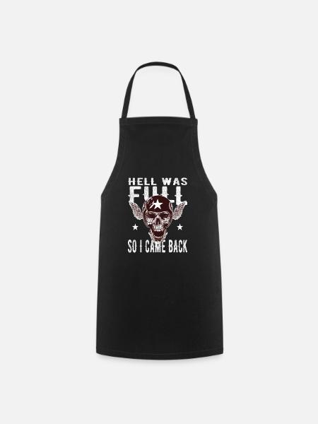 Totenkopf - Die Hölle war voll, also bin zurück - Kochschürze - Schwarz