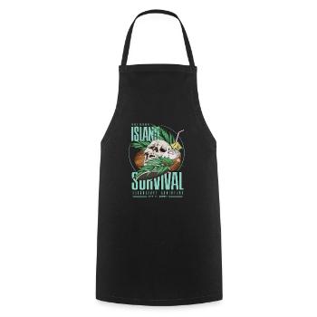 Bushcraft island Survival Dschungel Skull Geschenk - Kochschürze - Schwarz - Vorne - AI Model Male 185 dark (185cm)