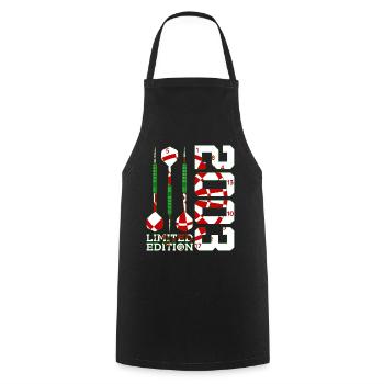 23RD BIRTHDAY DARTS LIMITED EDITION 2003 - Cooking Apron - black - Front - AI Model Male 185 dark (185cm)