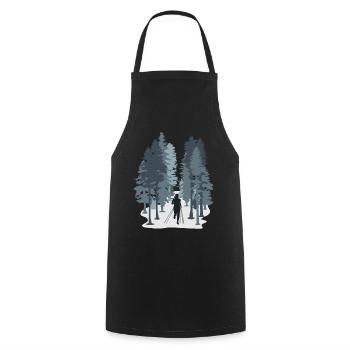 Courir, Coureur, Femme en trail - Tablier de cuisine - noir - Devant - AI Model Male 185 dark (185cm)