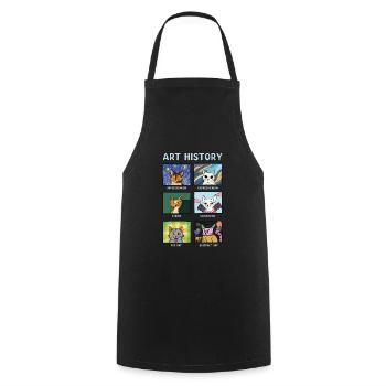 Art History Cats Visual Arts Cat - Cooking Apron - black - Front - AI Model Male 185 dark (185cm)