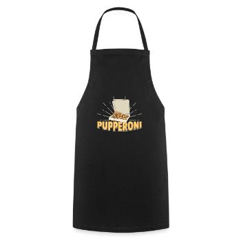 Puppy Puppy Pizza Dog - Cooking Apron - black - Front - AI Model Male 185 dark (185cm)
