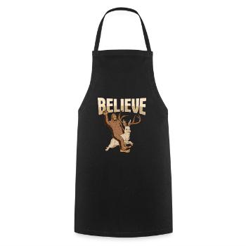 Cryptozoology Kryptoid Design Bigfoot rides - Cooking Apron - black - Front - AI Model Male 185 dark (185cm)