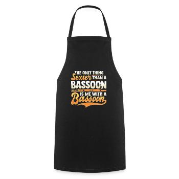 Instrument de musique basson pour bassoniste - Tablier de cuisine - noir - Devant - AI Model Male 185 dark (185cm)