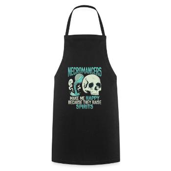 Undead necromancer design for a Satanist - Cooking Apron - black - Front - AI Model Male 185 dark (185cm)