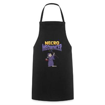 Cat Necro Meowncer Necromancer design for a - Tablier de cuisine - noir - Devant - AI Model Male 185 dark (185cm)