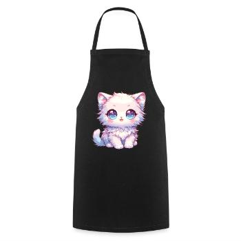 Anime Baby Cat - Cooking Apron - black - Front - AI Model Male 185 dark (185cm)