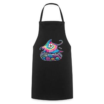 Tie Dye Ray Manta Kreuzfahrt Urlaub 2024 Hawaii - Kochschürze - Schwarz - Vorne - AI Model Male 185 dark (185cm)
