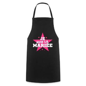 je suis la mariée - Tablier de cuisine - noir - Devant - AI Model Male 185 dark (185cm)