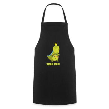 Dino dinosaure d'arbre de Noël mignon - Tablier de cuisine - noir - Devant - AI Model Male 185 dark (185cm)