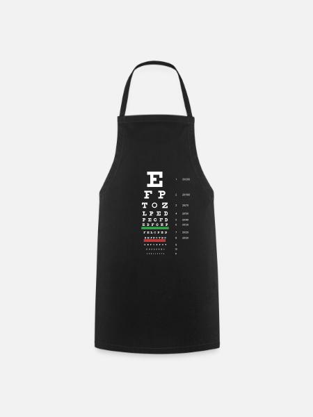 Snellen Eye Chart - Cooking Apron - black