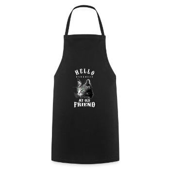 Hello Darkness My Old Friend Funny Cat Lovers Cat - Cooking Apron - black - Front - AI Model Male 185 dark (185cm)