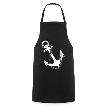 Retro Nautical Anchor - Cooking Apron - black - Front - AI Model Male 185 dark (185cm)