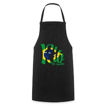 Rio De Janeiro Brasil - Cooking Apron - black - Front - AI Model Male 185 dark (185cm)