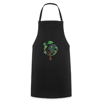Earth Tree Globe Mother Nature Environment Forest - Cooking Apron - black - Front - AI Model Male 185 dark (185cm)