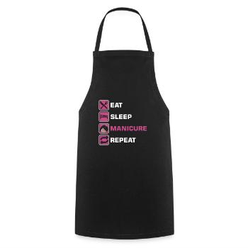 Eat Sleep Manicure Repeat Manicurist NailTech - Cooking Apron - black - Front - AI Model Male 185 dark (185cm)