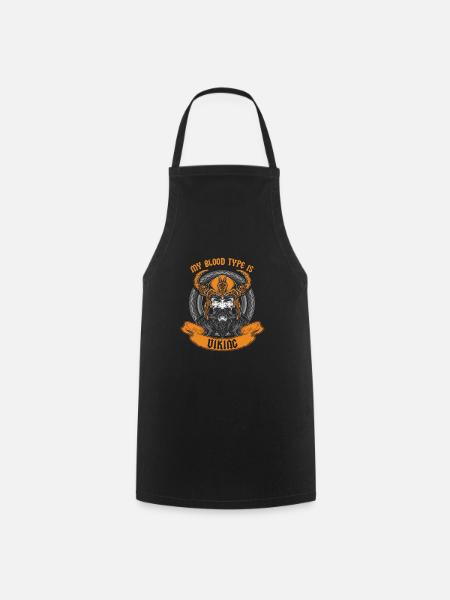 Mon groupe sanguin est l'ADN scandinave nordique viking - Tablier de cuisine - noir