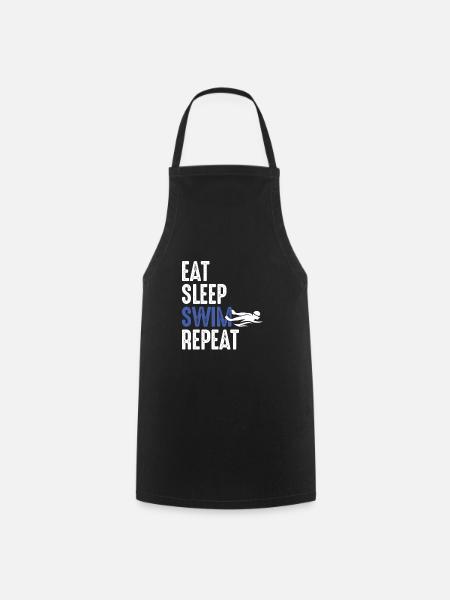 Swimmers Life Swimming Team Eat Sleep Swim Repeat - Cooking Apron - black
