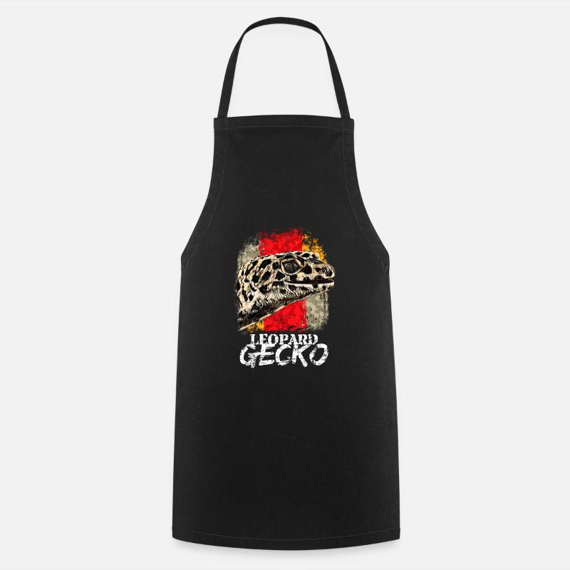 Gecko Lizard Leopard Gecko - Cooking Apron - black