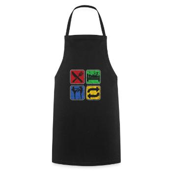 Mangez Dormir Kickboxing Combattant Répétitif Kickboxeur - Tablier de cuisine - noir - Devant - AI Model Male 185 dark (185cm)