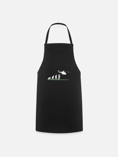 Helicopter Chopper Helipad Aircraft Pilot - Cooking Apron - black
