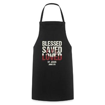 Christian Faith Pastor Preacher God Jesus - Cooking Apron - black - Front - AI Model Male 185 dark (185cm)