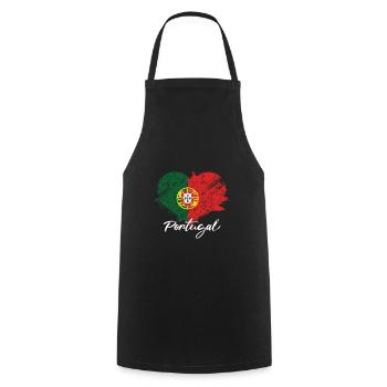 Portugal heart love homeland - Cooking Apron - black - Front - AI Model Male 185 dark (185cm)