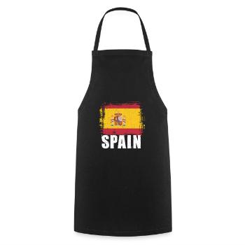 Spain - Cooking Apron - black - Front - AI Model Male 185 dark (185cm)