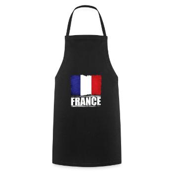 France - Tablier de cuisine - noir - Devant - AI Model Male 185 dark (185cm)