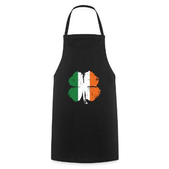 Irlande Trèfle cadeau - Tablier de cuisine - noir - Devant - AI Model Male 185 dark (185cm)