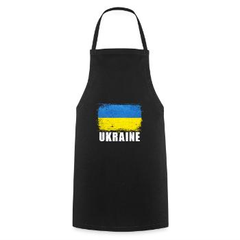 Ukraine - Kochschürze - Schwarz - Vorne - AI Model Male 185 dark (185cm)
