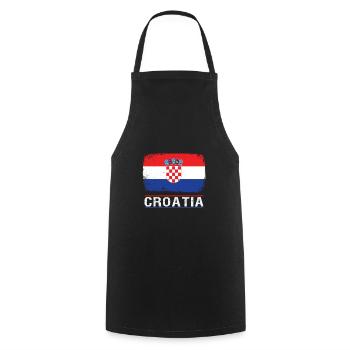 Croatia - Cooking Apron - black - Front - AI Model Male 185 dark (185cm)