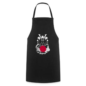 Japan Samurai - Cooking Apron - black - Front - AI Model Male 185 dark (185cm)