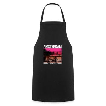 Amsterdam - Cooking Apron - black - Front - AI Model Male 185 dark (185cm)