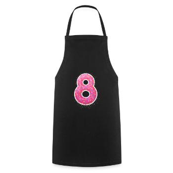 8. Geburtstag Süß Pink Donut Geschenk - Kochschürze - Schwarz - Vorne - AI Model Male 185 dark (185cm)