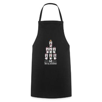 Dogo Argentino Christmas tree - Cooking Apron - black - Front - AI Model Male 185 dark (185cm)