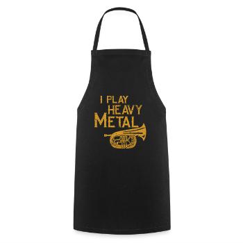 I Play Heavy Metal Tuba Musical Horn Gift - Cooking Apron - black - Front - AI Model Male 185 dark (185cm)