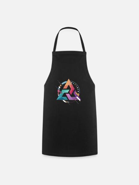 Triangle Abstract Avec Trois Bordures Cadeau - Tablier de cuisine - noir