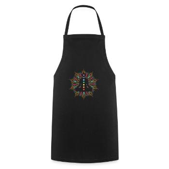 Méditation Spiritualité Yoga Énergie Spirituelle - Tablier de cuisine - noir - Devant - AI Model Male 185 dark (185cm)