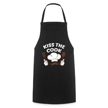 Kiss The Cook Cool Cooking Chef Gift - Tablier de cuisine - noir - Devant - AI Model Male 185 dark (185cm)