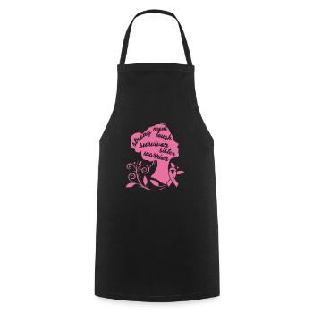 Strong Mom Tough Breast Cancer Survivor Gift - Cooking Apron - black - Front - AI Model Male 185 dark (185cm)