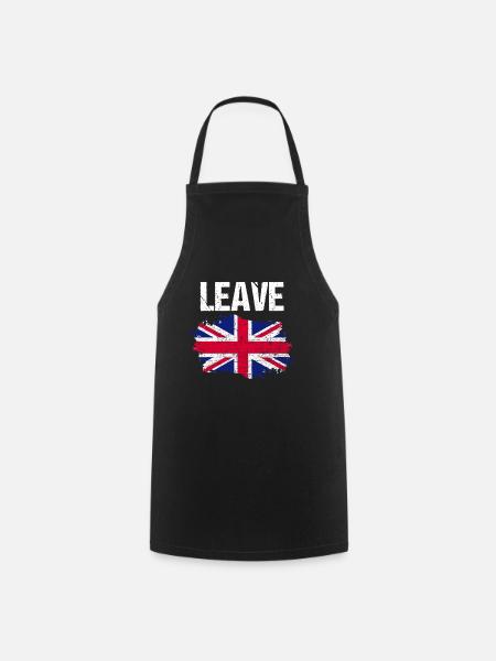 Leave British UK Brexit Europe Politics Exit Gift - Cooking Apron - black