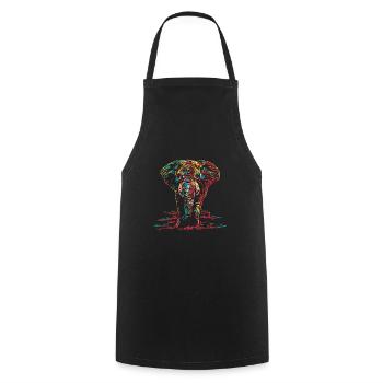 Elephant Abstract Elephant Lover Geschenk - Kochschürze - Schwarz - Vorne - AI Model Male 185 dark (185cm)