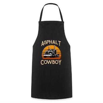 Retro Highway Trucker Road Truck Fahrer Asphalt - Kochschürze - Schwarz - Vorne - AI Model Male 185 dark (185cm)