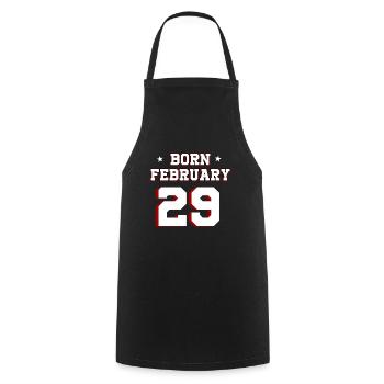 Born Feb 29 Leap Year February 29 Gift - Cooking Apron - black - Front - AI Model Male 185 dark (185cm)