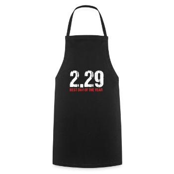 2 29 Best Day of the Year February 29 Gift - Cooking Apron - black - Front - AI Model Male 185 dark (185cm)