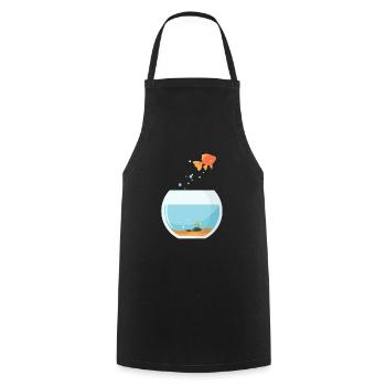 Aquarium Aquarist Fish Marine Gift - Cooking Apron - black - Front - AI Model Male 185 dark (185cm)