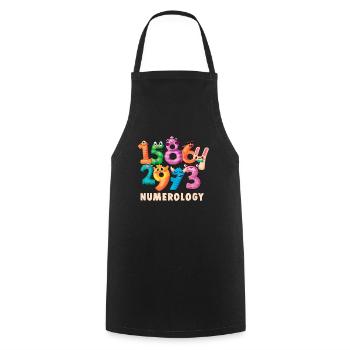 Cute Fortune Teller Numbers Numerology Fortune - Cooking Apron - black - Front - AI Model Male 185 dark (185cm)