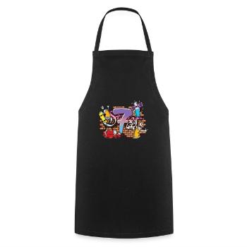 Hiphop Dancer Graffiti Artist Typography 7th - Cooking Apron - black - Front - AI Model Male 185 dark (185cm)